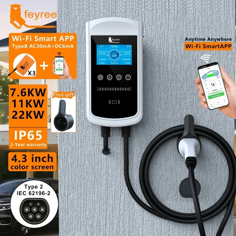 Ev Charger Type 2 22Kw 32A 3 Phase - Ładowarka Feyree Type2 EV 32A 7.6KW